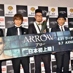 「ARROW／アロー」日本初上陸イベントに登場したEXILE TRIBE（左より）数原龍友、白濱亜嵐、関口メンディー、ELLY、今市隆二
