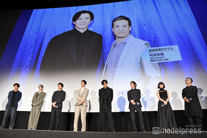 増本淳氏、桜井ユキ、池松壮亮、松坂桃李、小栗旬、窪塚洋介、森七菜、関根光才監督/(モニター)小栗旬、阿南英明氏(C)モデルプレス