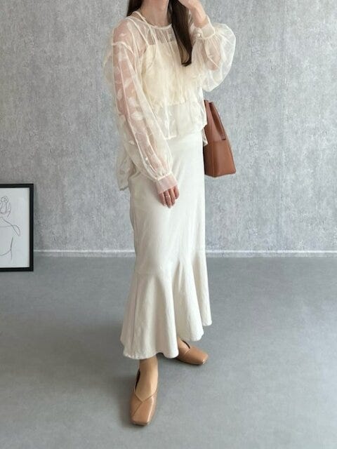 シアートップス　コーデ　夏