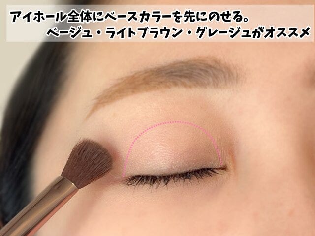 アイホールにベージュ・ライトブラウン・グレージュをぬる