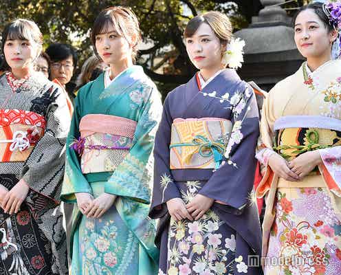 乃木坂46、山下美月ら4人“おめでたい世代”が成人式 艷やか晴れ着姿