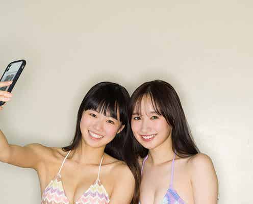 「ミスマガジン2021」前田鮎花&辻優衣、カラフルな水着姿で笑顔弾ける