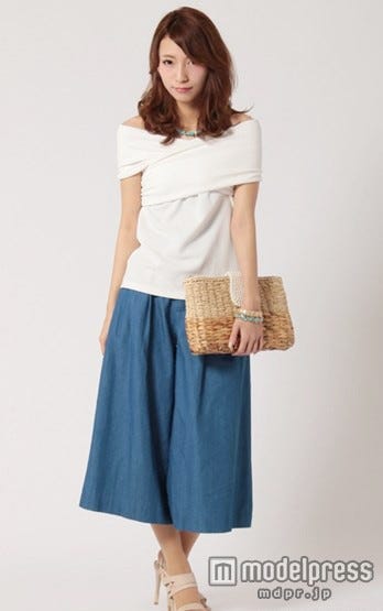 デニムガウチョパンツ「M.deux」8,532円(税込)