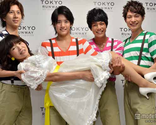 大久保佳代子、イケメンモデルの“お姫様抱っこ”にご満悦 松田聖子風ドレスでウォーキング
