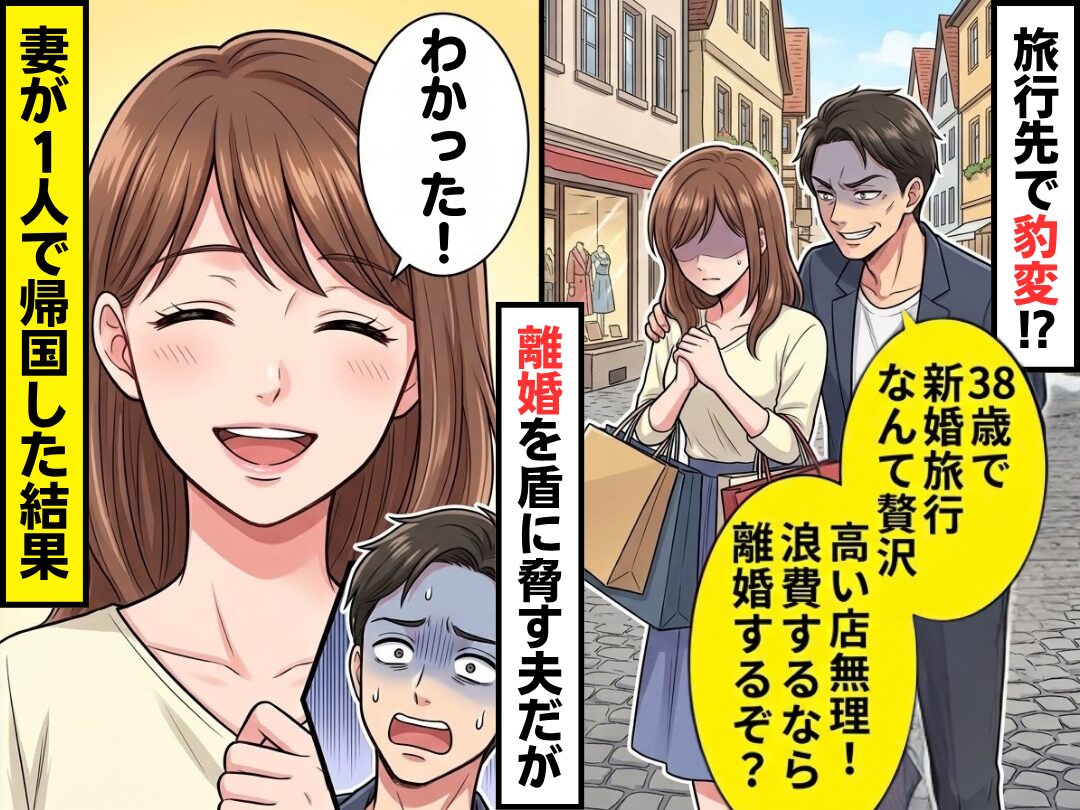 「38歳で新婚旅行なんて贅沢」旅行先で豹変！？離婚を盾に脅す夫だが⇒「わかった！」妻が1人で帰国した【結果】