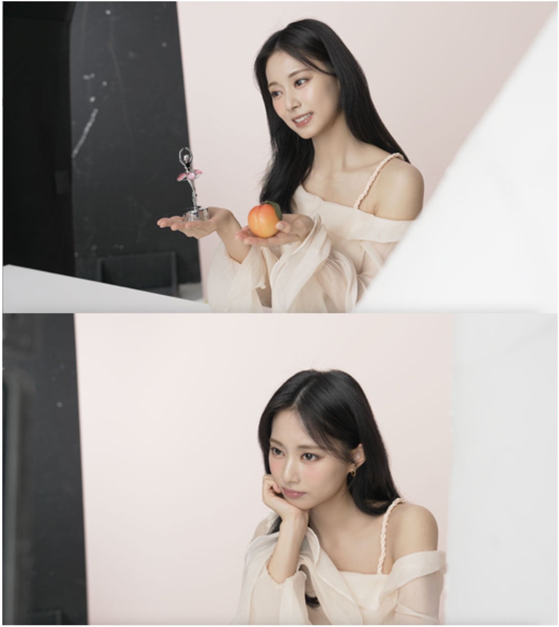 ツウィ／「今日の気分はどっち？」篇メイキングより（提供写真）