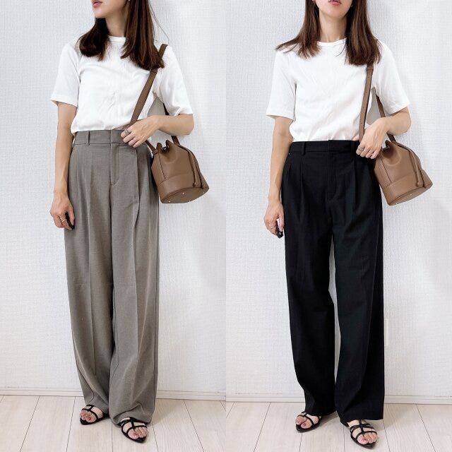 GU　ユニクロ　タックワイドパンツ　違い　比較