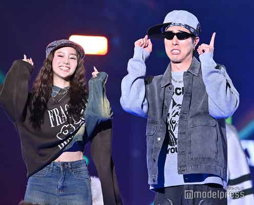 中町兄妹、ルダハートで決めポーズ 綾は美脚&美ウエスト披露【TGC 2024 A/W】