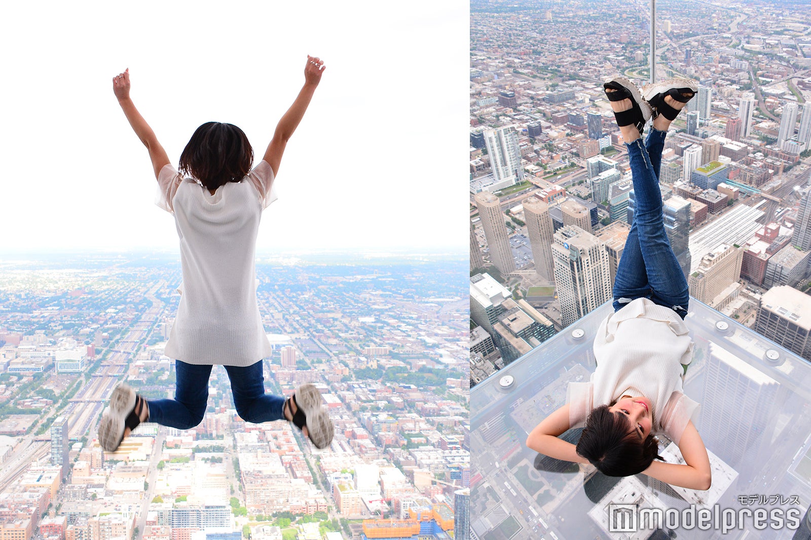 ジャンプポーズやInstagram上でよく投稿されている寝転びポーズ（C）モデルプレス