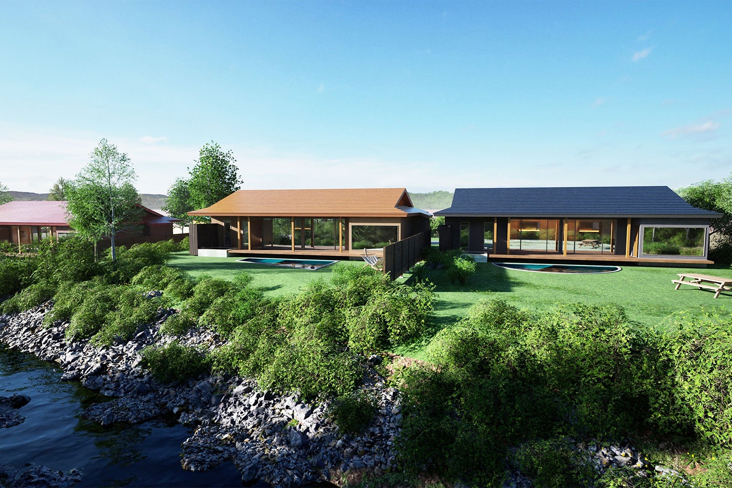 栃木・那須高原に全4棟のヴィラ「別邸四季」露天風呂＆プールやサウナを完備