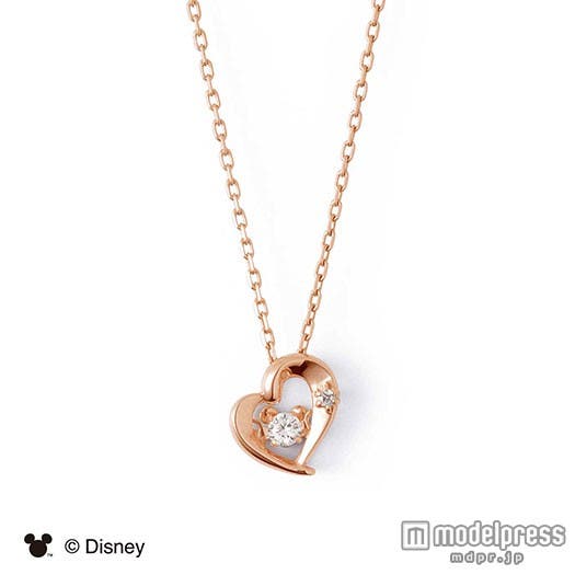 「【2015X'mas限定 ディズニーコレクション】ミッキー/Twinkling ダイヤモンド ピンクゴールドコーティング ハート シルバー ネックレス 40cm」17,280円(税込)