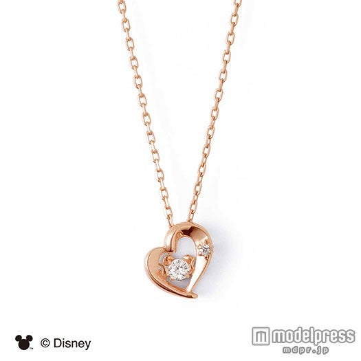 「【2015X'mas限定 ディズニーコレクション】ミッキー/Twinkling ダイヤモンド ピンクゴールドコーティング ハート シルバー ネックレス 40cm」17,280円(税込)