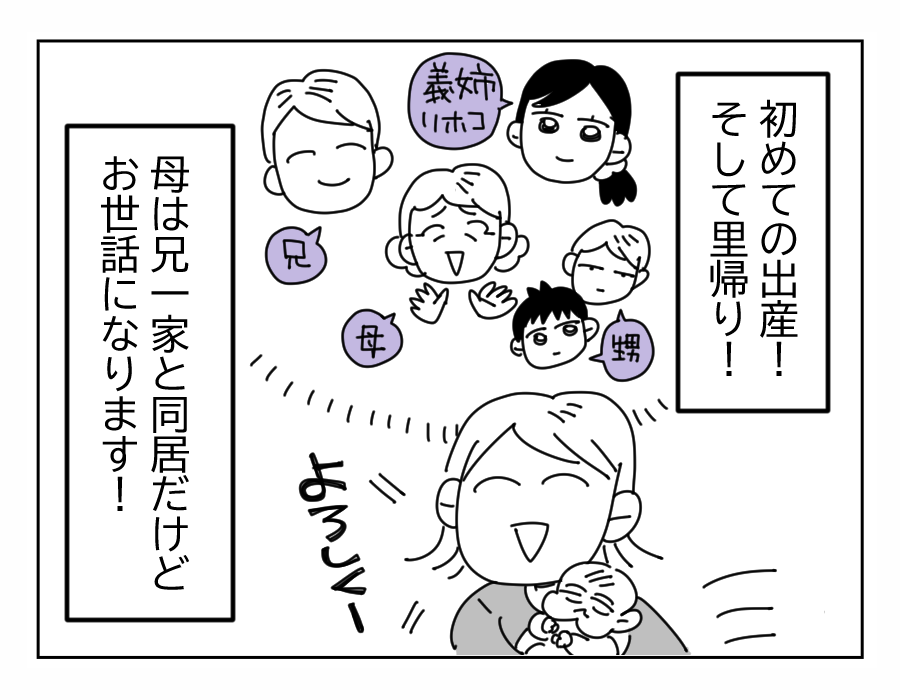 【長編4コマ】里帰り出産の義妹、新生児育児を嫁に丸投げ(全15話)1-1