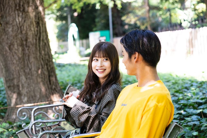 染野有来、平原颯馬「オオカミくんには騙されない」第11話(C)AbemaTV, Inc.