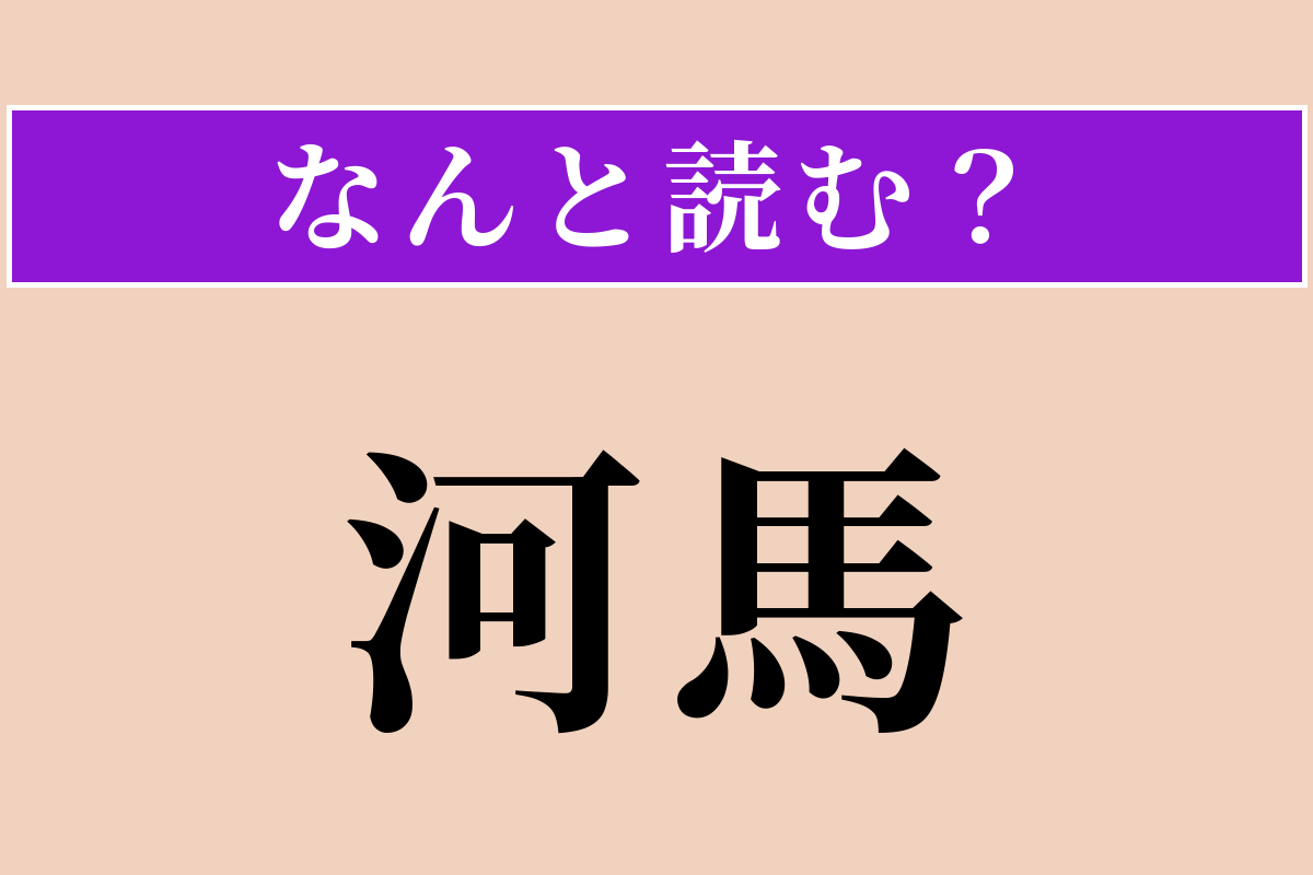 【難読漢字】「河馬」正しい読み方は？ サービス問題！ 愛嬌たっぷりです