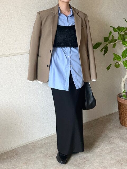 GU2ピースビスチェセットワンピース GU2ピースビスチェセットワンピースのビスチェコーデ