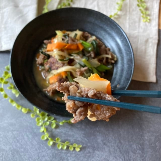 箸上げした業務スーパーのプルコギ