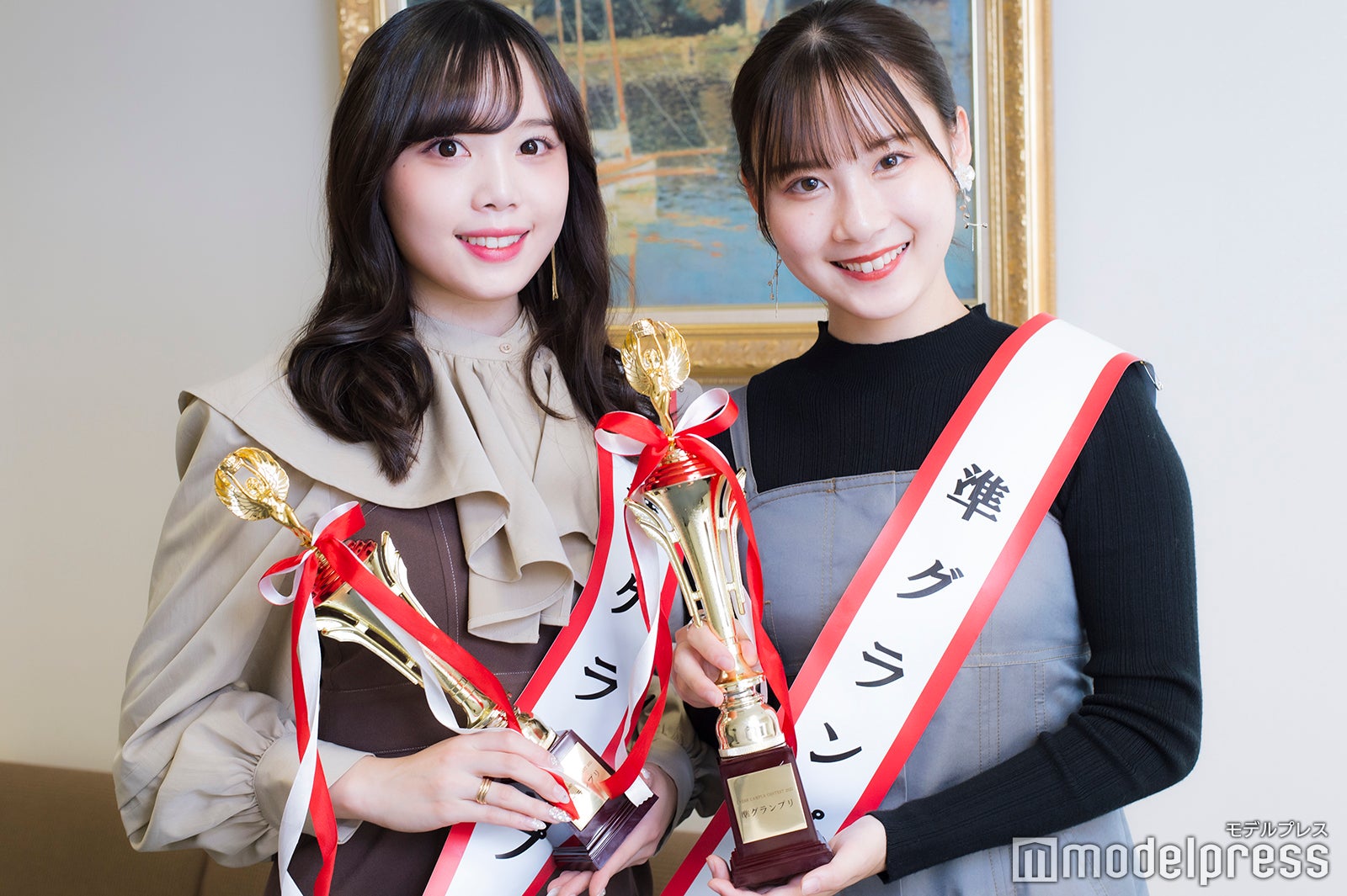 「FRESH CAMPUS CONTEST 2021」準グランプリ・松本奈子さん、坊迫咲藍さん（C）モデルプレス