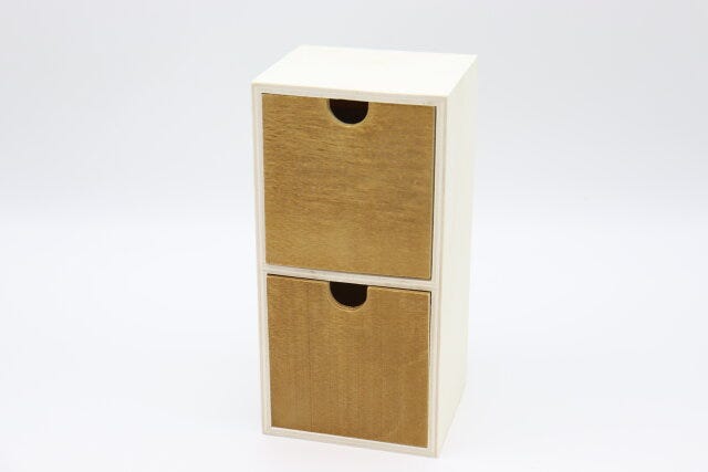 2段引き出し木製収納