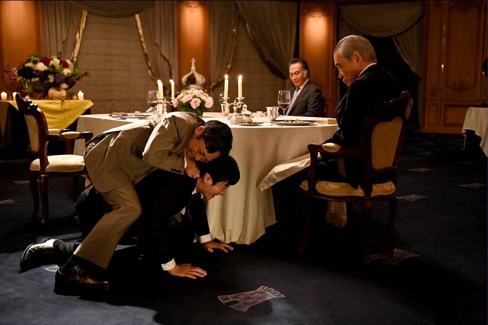 香川照之、堺雅人、柄本明／「半沢直樹」第9話より（C）TBS