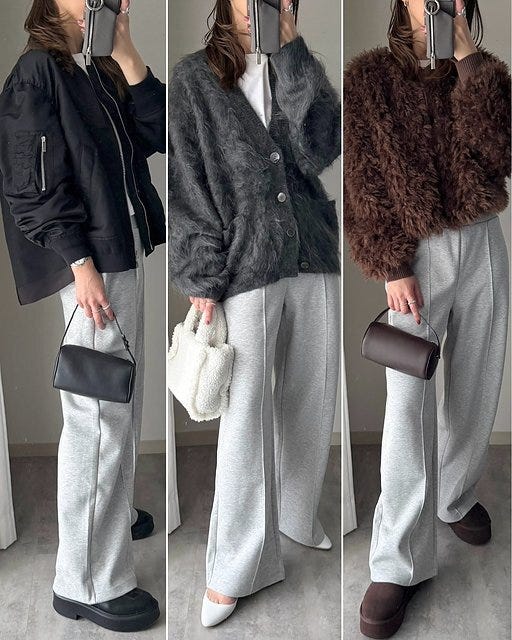 ユニクロ スウェットストレートパンツ コーデ ユニクロのスウェットストレートパンツのコーデ2