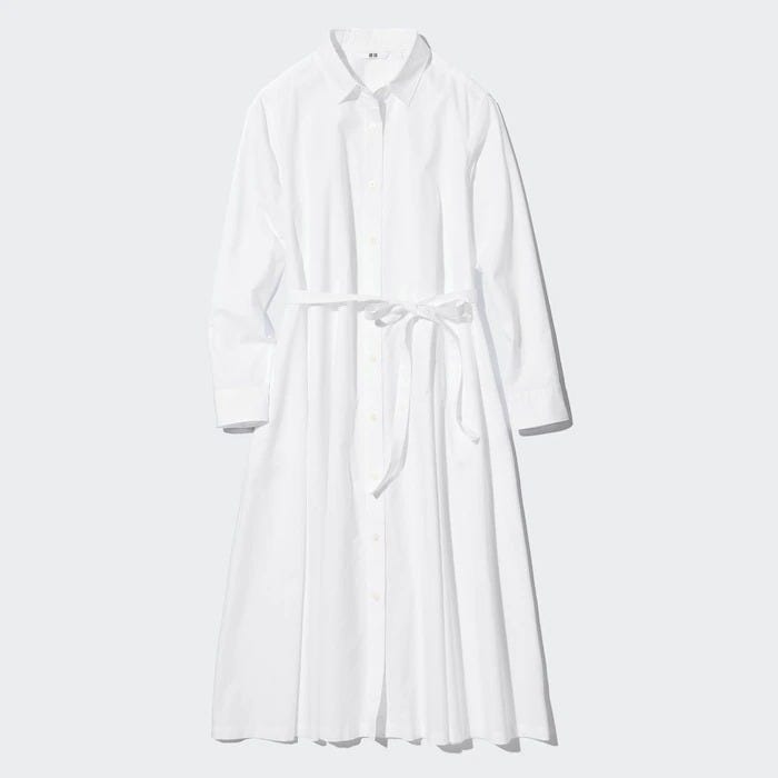 ユニクロ ワンピース 値下げ 2023 ユニクロ uniqlo レディース おすすめ オススメ コスパ 2023 冬 セール 春 ワンピース コットンAラインシャツワンピース シャツワンピース