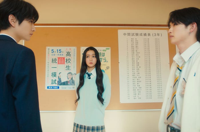 渡邊圭祐、Koki,、綱啓永(C)映画「女神降臨」製作委員会