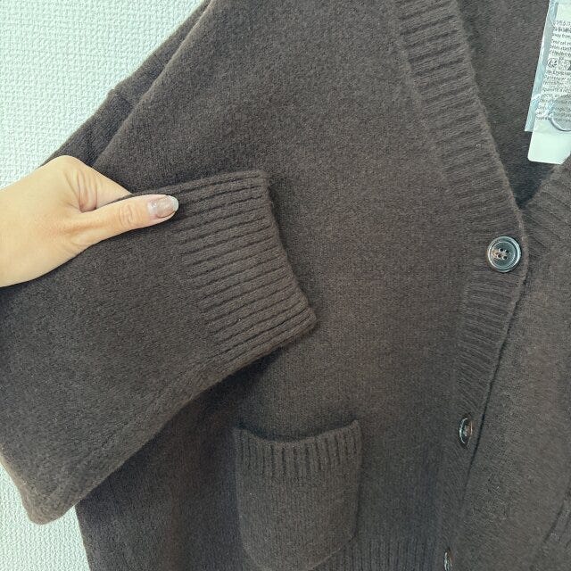ユニクロスフレヤーンショートカーディガン ユニクロスフレヤーンショートカーディガンのリブ編み部分