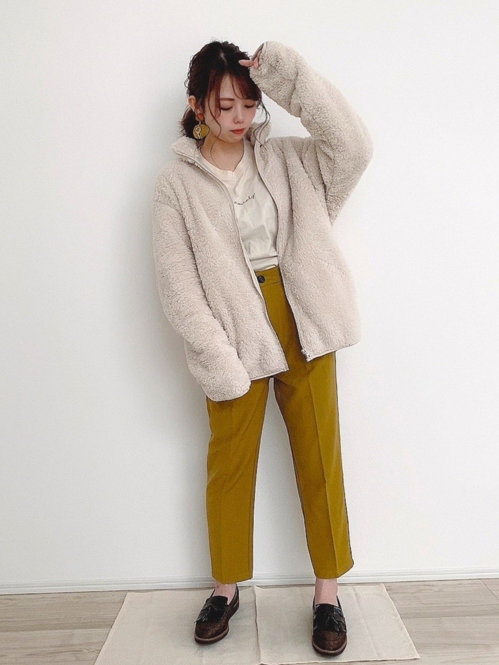 フリース　UNIQLO　ユニクロ　画像　ゆったりフリース　きちんと見えパンツ