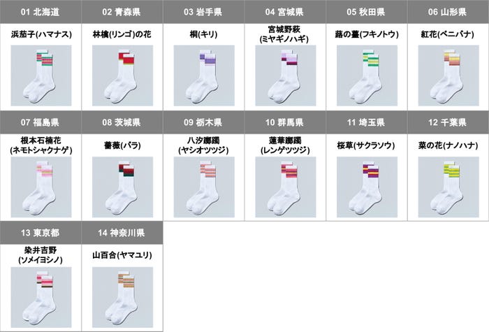 47都道府県別ラインソックス/提供画像