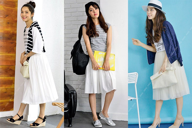 今季トレンドカラー「白」はスカートなら即モテ子に！