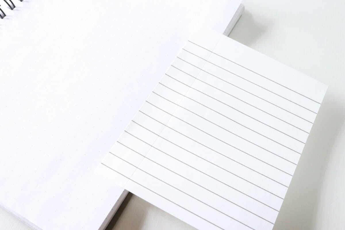 ノート罫線入ふせん(カバー付、30枚) ミシン目 ノート罫線入ふせん(カバー付、30枚) ミシン目