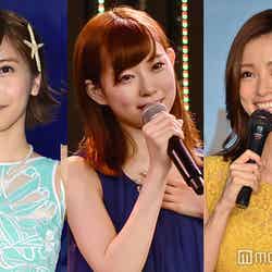4月14日に一番読まれたニュースは？／（左から）佐野ひなこ、渡辺美優紀、上戸彩（C）モデルプレス