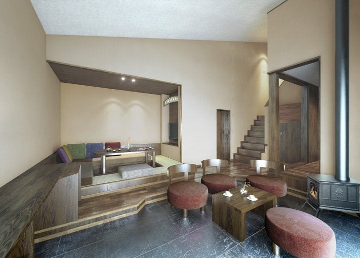 信州五銘木と和紙の灯りにくつろぐ／画像提供：星野リゾート