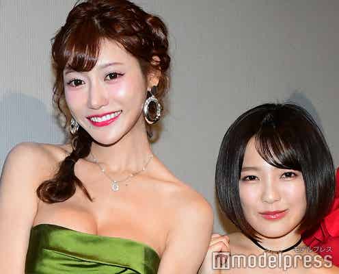 明日花キララ&天木じゅん、美バスト大胆披露 SEXY谷間アピールで「胸が大きくなっちゃった」<アイアンガール>
