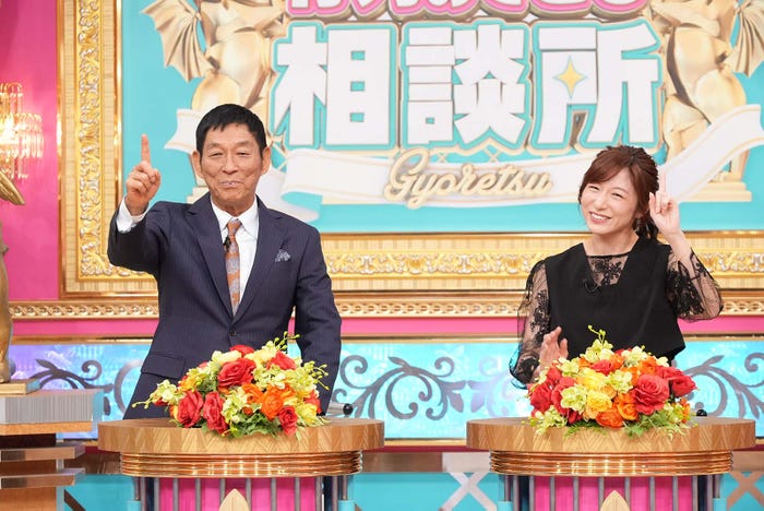 明石家さんま、市來玲奈アナウンサー(C)日本テレビ