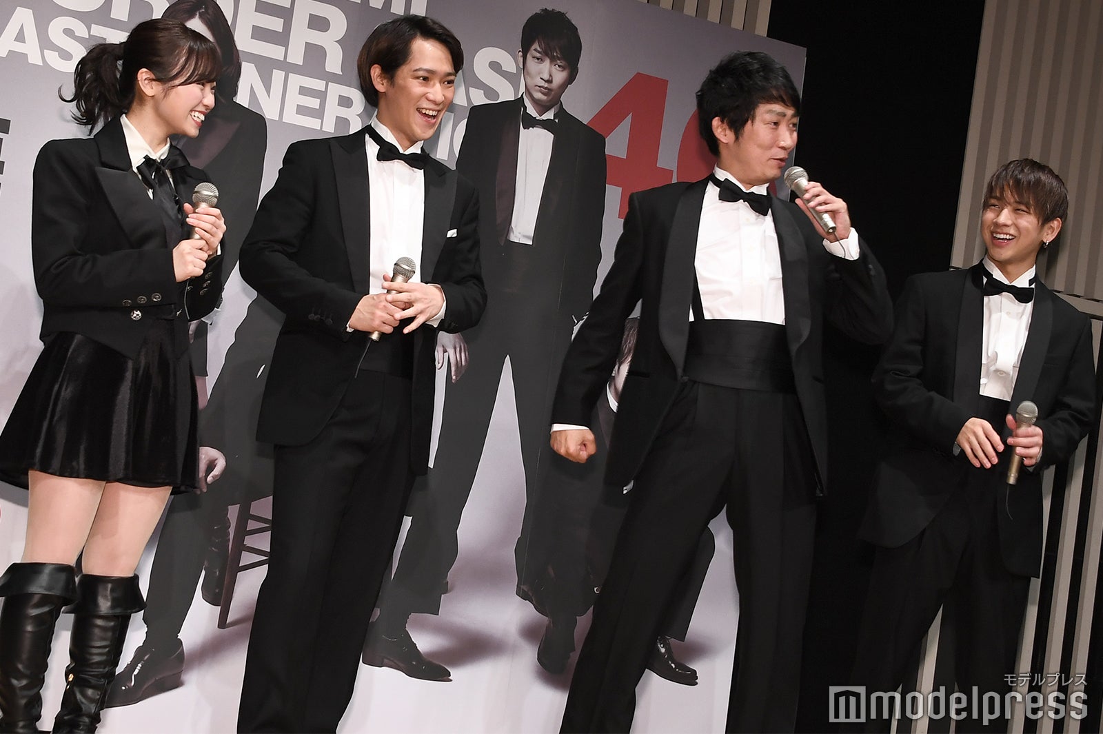 （左から）今泉佑唯、味方良介、石田明、佐藤友祐 （C）モデルプレス