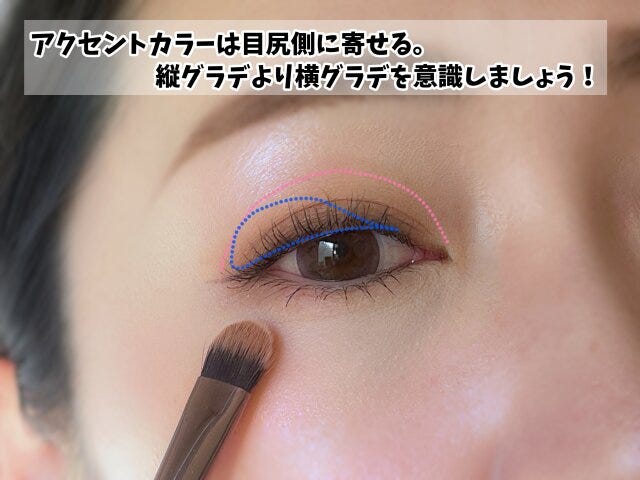 アクセントカラーは目尻側に