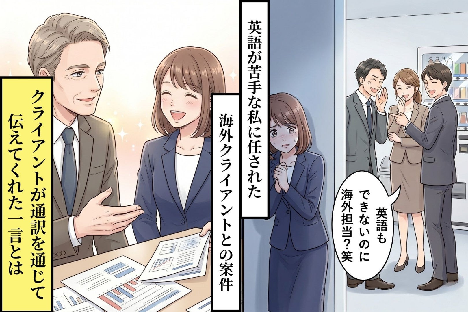 「英語もできないのに海外担当？」と同僚に笑われた私→会議後にクライアントがかけてくれた一言