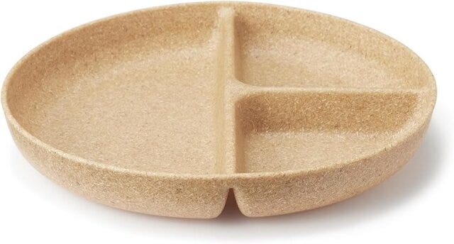 無印良品のレンジで使える　ヤシの端材を使った　仕切り付きプレートのビジュアル