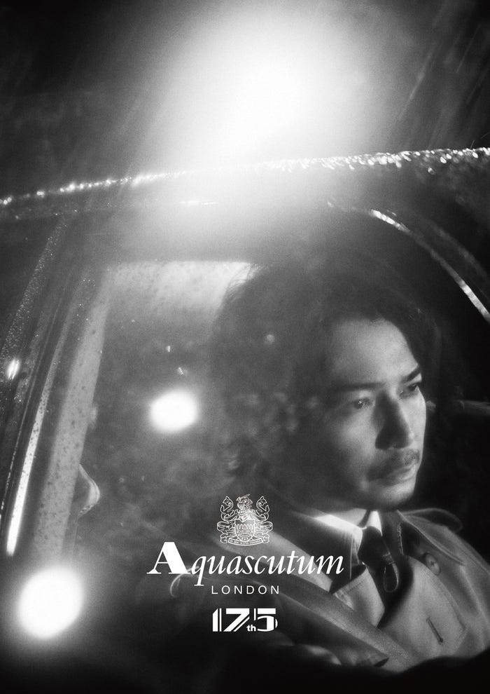 松本潤「Aquascutum」トレンチコートアンバサダー グラフィック(提供写真)