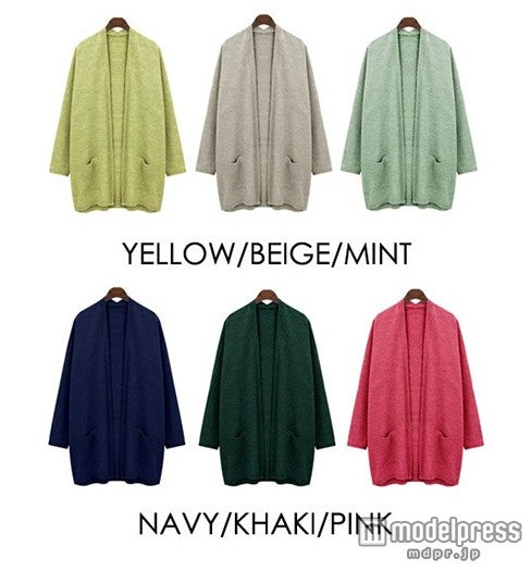 ポケット付きガウンカーディガン6色展開　画像提供：「ogage japan」3,980円（税込）