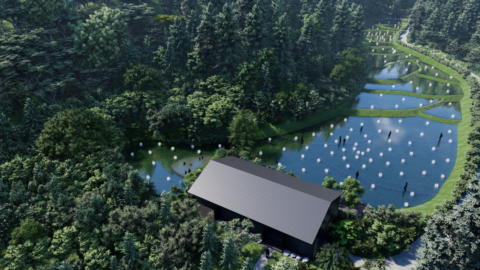 グランピング×温泉×チームラボのアートが融合、茨城「五浦 幽谷隠田跡温泉」2024年秋開業