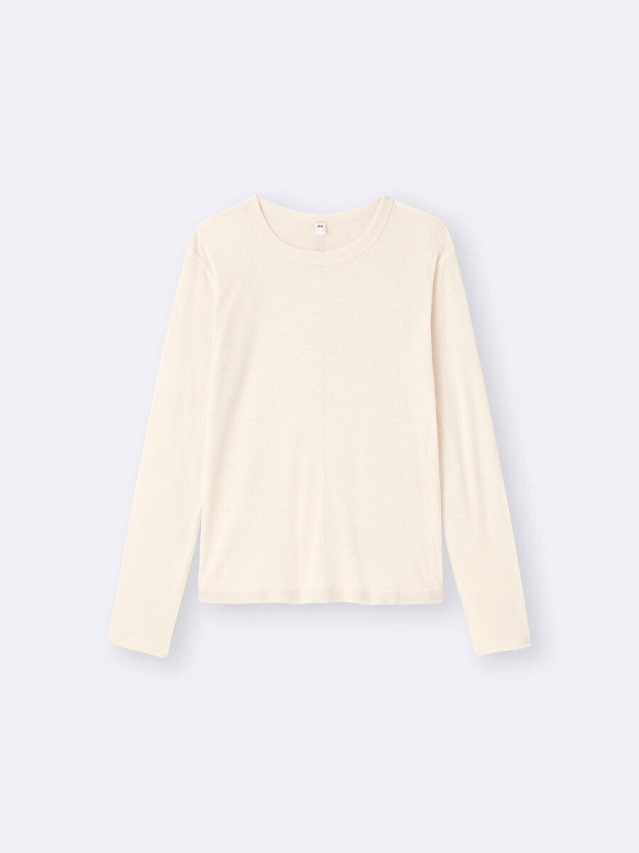 2026gu大人女性おすすめ春ソフトシアークルーネックT