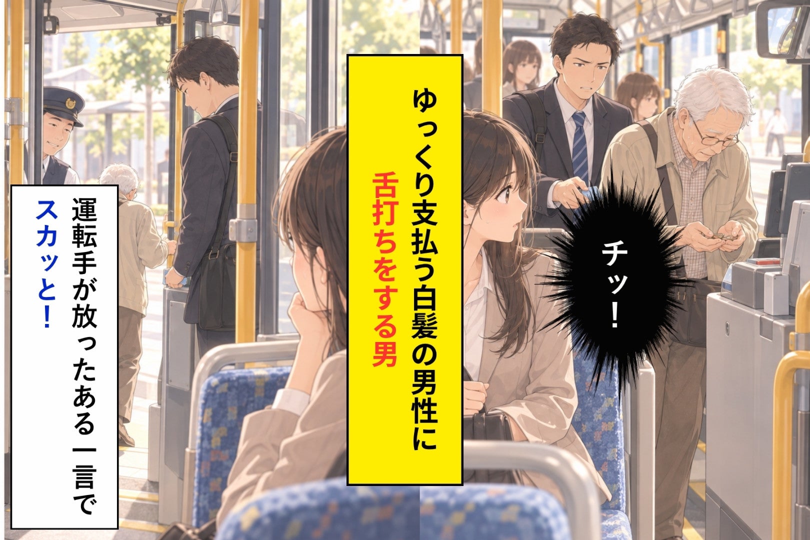 両替に手間取る老人に舌打ちが飛んだバス→運転手がマイク越しに言った一言