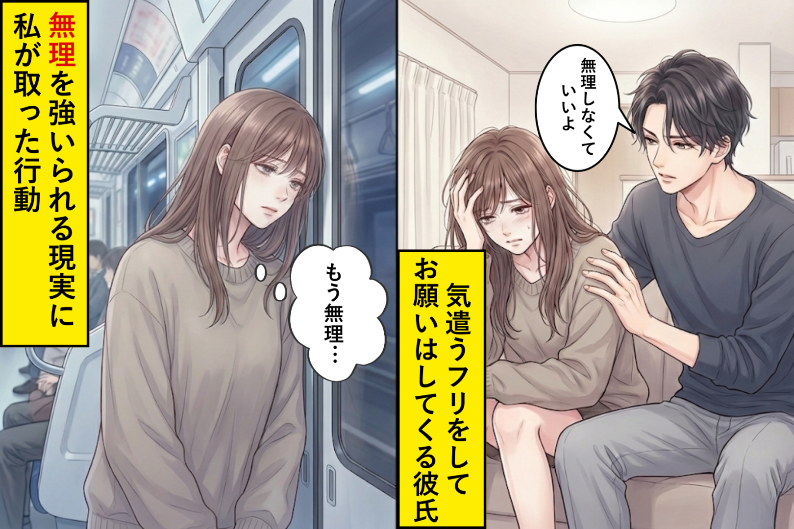 「無理しなくていいよ」気遣うフリをしてお願いはしてくる彼氏→無理を強いる現実に私が取った行動