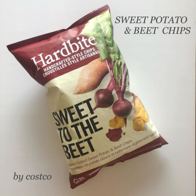 コストコのさつまいも&ビーツチップスのパッケージ