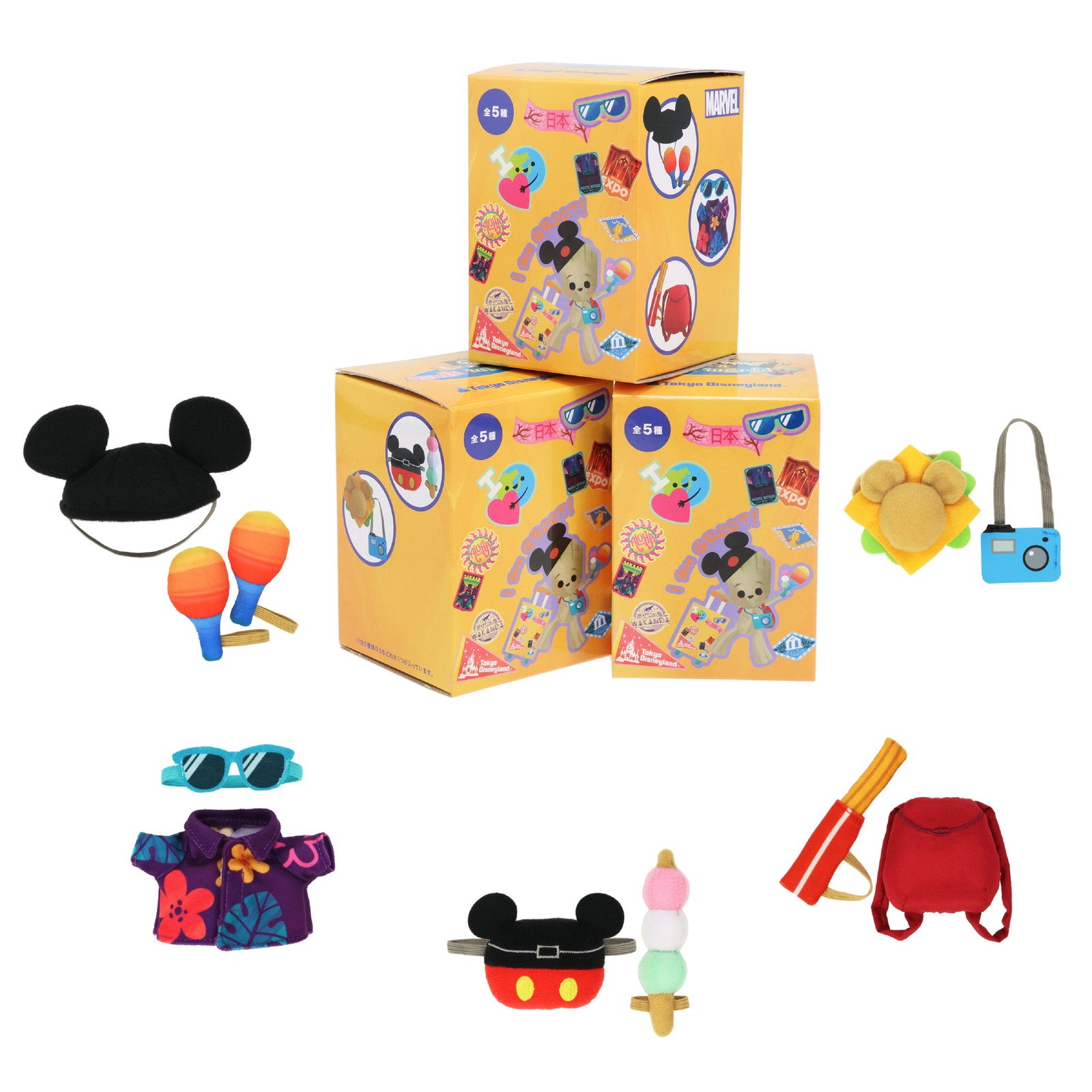 ぬいぐるみコスチュームセット各1,400円※全5種をそろえることができるセットも発売（C）Disney （C）2024 MARVEL