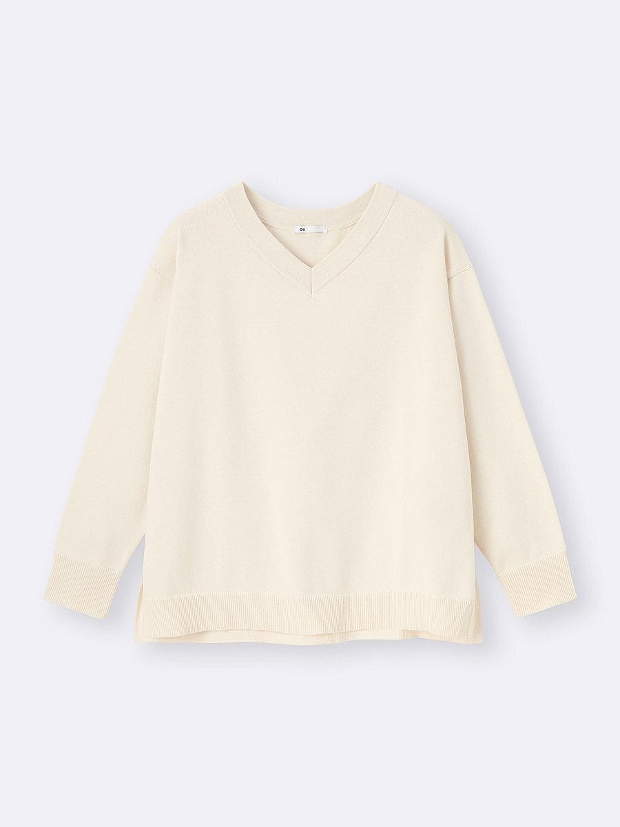 GU オーバーサイズVネックニットプルオーバー GUのオーバーサイズVネックニットプルオーバー