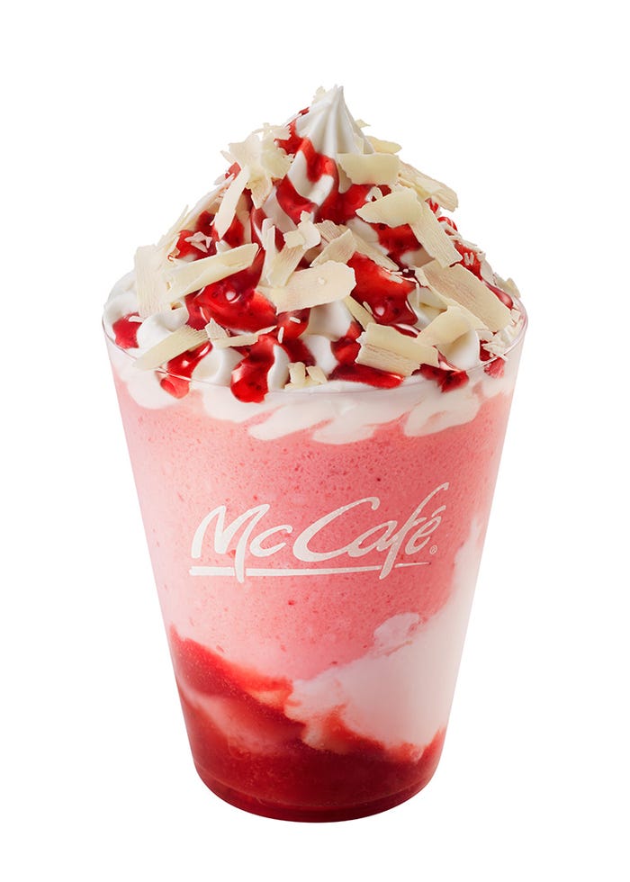 ホワイトチョコストロベリースムージー/画像提供:日本マクドナルド株式会社